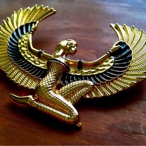 Egyptian pin brooch charm Isis goddess